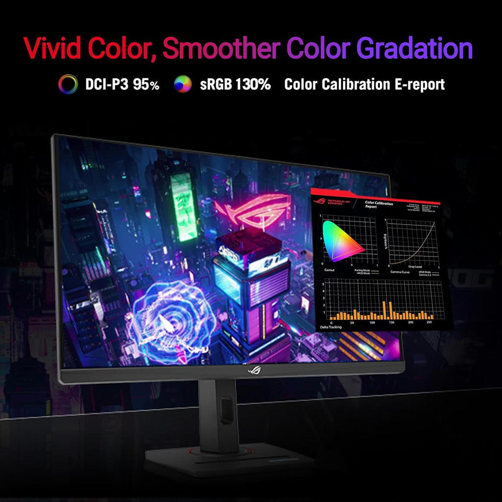 ASUS ROG Strix 27” 4K HDR USB-C Gaming Monitor (XG27UCG) – UHD (3840x2160) Dual Mode (4K 160Hz or FHD 320Hz)  1ms  Fast IPS  Extreme Low Motion Blur Sync  G-SYNC Compatible  AI Gaming  3yr Warranty