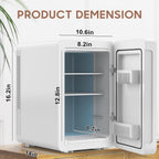 Kikihouse 20L Mini Skincare Fridge with Mirror & LED Lighting, 3-Mode Dimmable, Cooler & Warmer with Drip Tray for Makeup, Cosmetic, Beauty Fridge for Bedroom, Vanity, Car & Home Use
