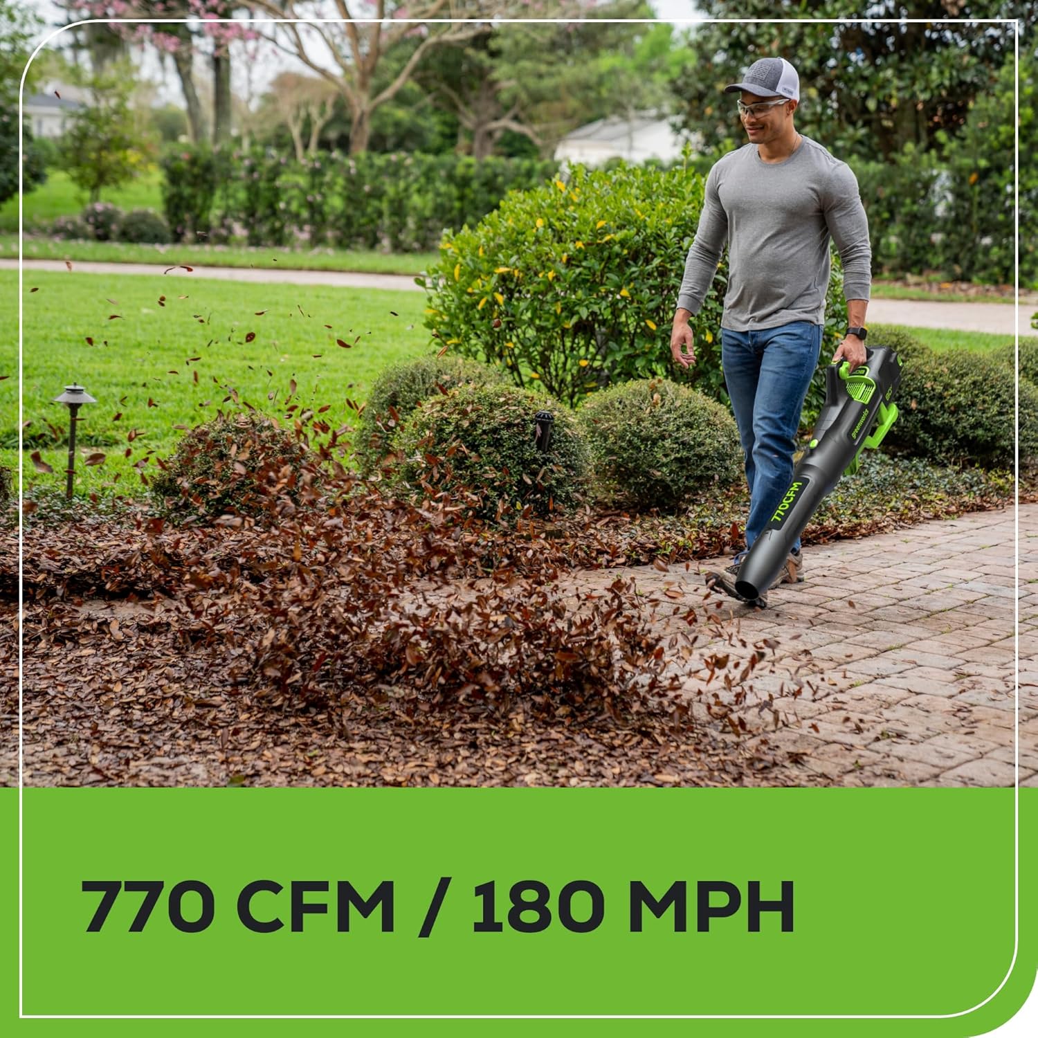Greenworks 80V 21" Self-Propelled Lawn Mower + Blower (Gen 2)  5.0Ah Battery