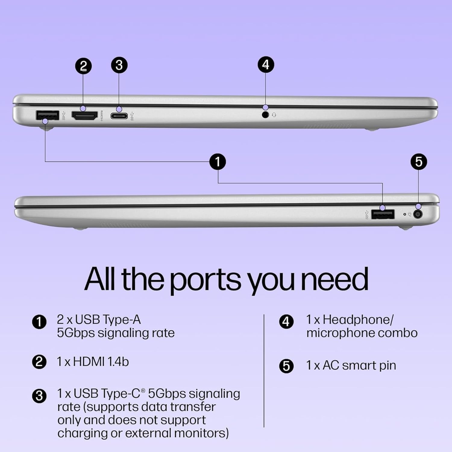 HP Pavilion 15.6" FHD Laptop Computer  16GB DDR4 RAM  240GB PCIe SSD  Intel N100 CPU  WiFi 6  Bluetooth  Webcam  Type-C  Lifetime Office 365  Windows 11  Type C RJ45  Light Gray