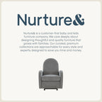 Austin Power Glider Recliner | Contemporary Nursery Glider Chair with Adjustable Headrest & Glide | Live Smart Stain-Resistant Fabric | Modern Recliner Chair for Nursery & Living Spaces, Gray