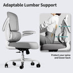 TRALT Office Chair - Ergonomic Desk Chair with Adjustable Lumbar Support, Mesh Computer Chair, Executive Chairs for Home Office Comfortable Lumbar Support (Ash Gray)