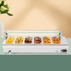 Food Warmer, 1.2KW Food Grade Stainelss Steel Commercial Food Steam Table, 19 Qt Electric Countertop Food Warmer with Adjustable Temperature for Family Gatherings Buffets