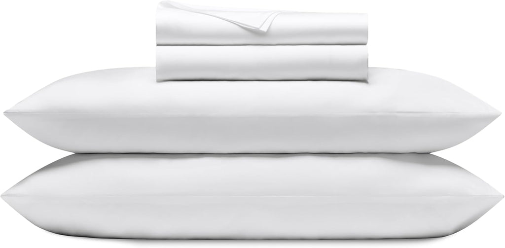 Cozy Earth Luxury Bed Sheet Set - 100% Viscose from Bamboo Fabric, Ultra-Soft & Breathable, Fits Regular & Deep Pocket Mattresses up to 20" - 4 Pieces King Sheet Set White