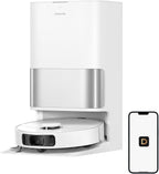 DREAME D30 Ultra Robot Vacuum and Mop, 25,000Pa Powerful Suction, All-in-One Base Station with 100 Days Auto-Empty, MopExtend Tech for Edge Cleaning, Smart Obstacle Avoidance, White