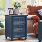 Farmhouse Dresser and Nightstand Sets 4 Piece, Wooden 6 Drawers Dresser & 43.5" Tall Chest of Drawers, 18" Roman Column Nightstand Set of 2, Furniture Dressers for Bedroom, Living Room
