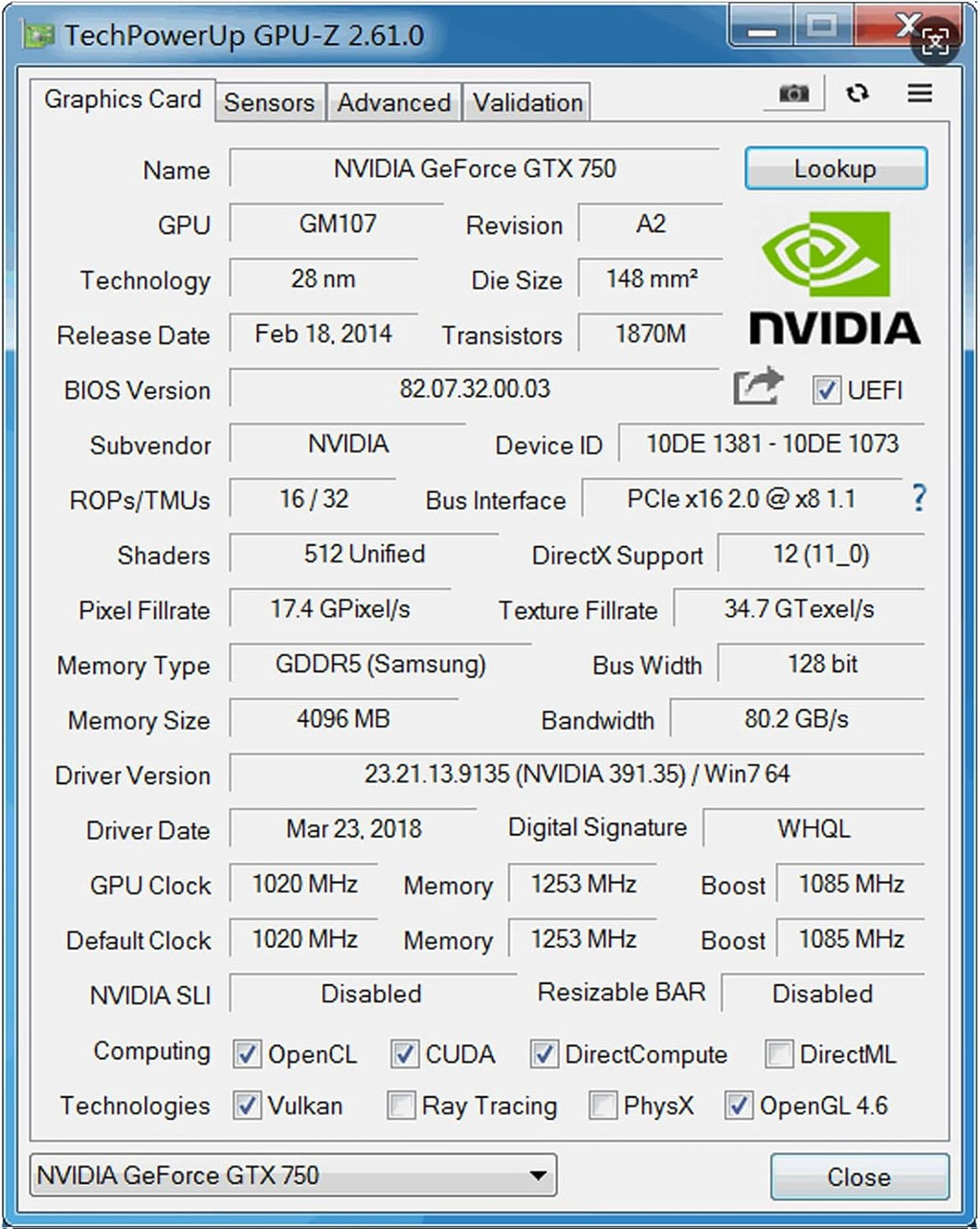 QTHREE GeForce GTX 750 Graphics Card,4GB,GDDR5,128Bit,HDMI, DVI, VGA,PC Video Card for Working,GPU,PCI Express x16,DirectX 12