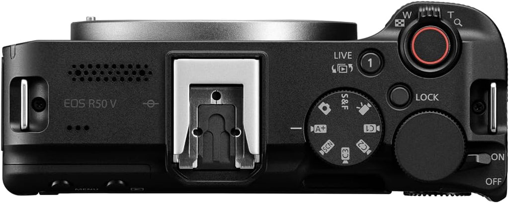 Canon EOS R50 V Mirrorless Camera with RF-S14-30mm F4-6.3 is STM PZ Lens  APS-C Sensor  24.2 Megapixels  Ultra-Wide Zoom  Fast Autofocus  Vlogging and Live Streaming Kit for Content Creators  Black