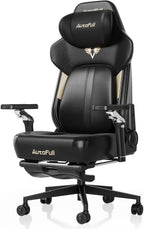 AutoFull M6 Ergonomic Gaming Chair – with 3rd-Gen Dynamic Lumbar Support, Lumbar & Leg Massage, Ventilated & Heated Seat, 360° Mechanical Armrests, Retractable Footrest (Black)