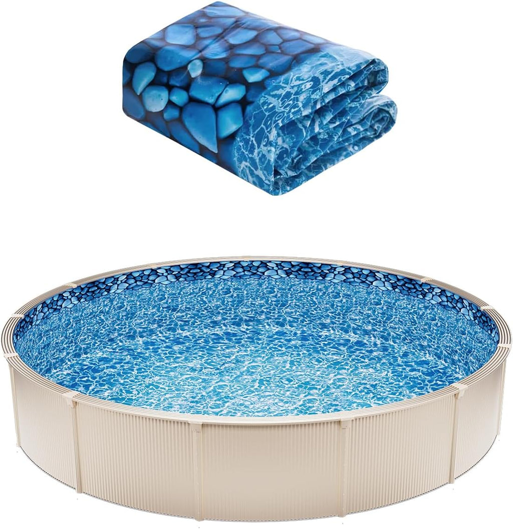 VEVOR 24-ft Round Above Ground Pool Liner  Overlap Pool Liners  Standard Gauge Vinyl  48-to-54inch Wall Height  Designed for Steel Sided Above-Ground Swimming Pools