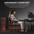 Anda Seat Novis Gaming Chair for Adults - Large Reclining Video Game Chairs, PVC Leather Ergonomic Office Chair, Heavy Duty Back Lumbar Support - Luxury Black Computer Chairs for Home & Work