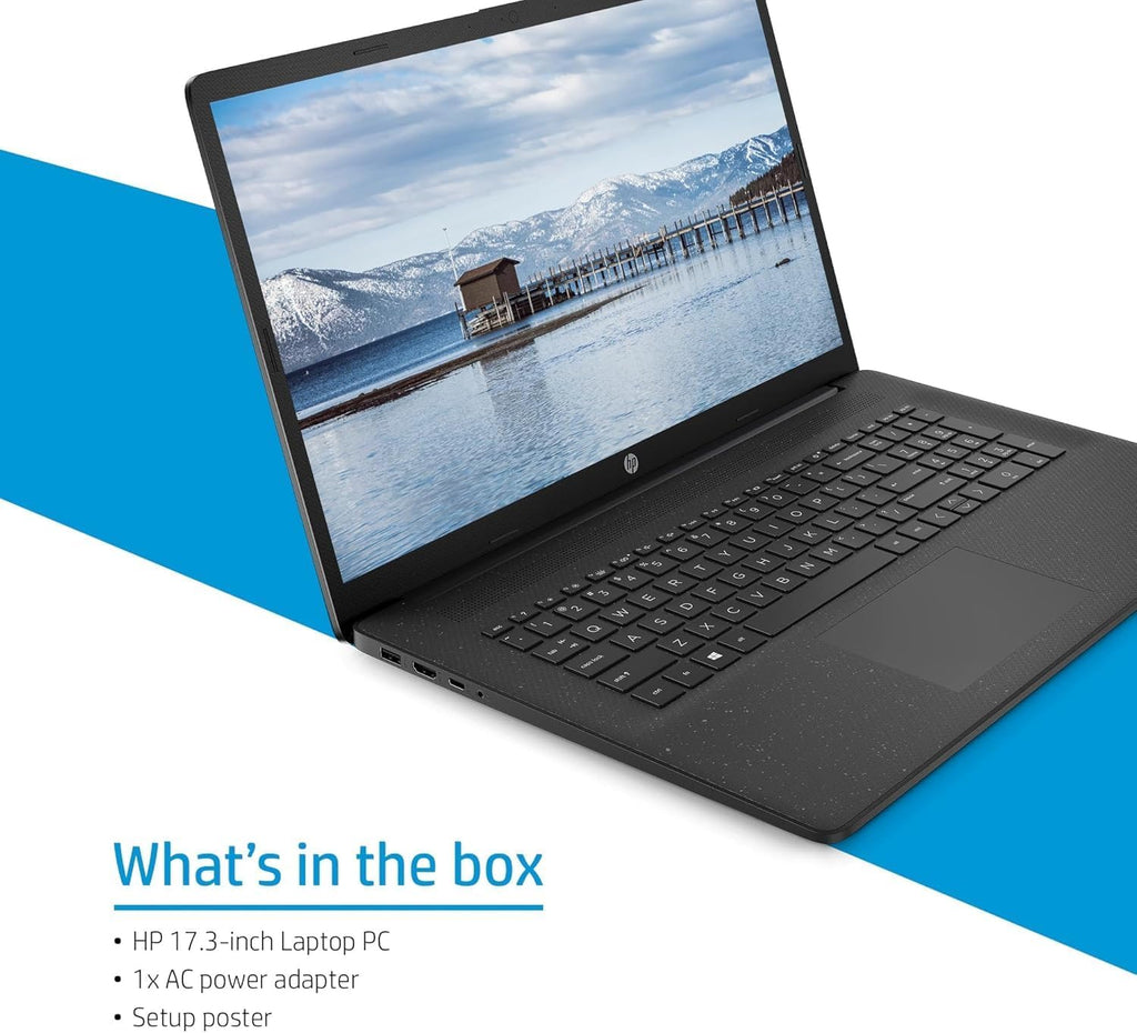 HP 17 Laptop (17.3" HD+ BrightView  Intel 10-Core i7-1355U  16GB RAM  512GB SSD  Narrow Bezel) for Business  Enterprise  Students  Long Battery Life  Wi-Fi  Webcam  Fast Charge  IST Mouse  Win 11 Home