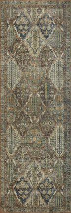 Loloi Magnolia Home by Joanna Gaines Banks Collection BAN-05 Spice/Blue 7'-6" x 9'-6", .13" Pile Height, Machine Washable, Area Rug