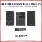 Sharp XL-BH250 Sharp 5-Disc Micro Shelf Executive Speaker System with Bluetooth  USB Port for MP3 Playback  AM/FM  Audio in for Digital Players
