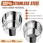 Stainless Steel 60QT Crawfish Boiler Kit, Waterproof Cover & 12-inch Skimmer, 110,000BTU Propane Burner Stove, 0-20PSIG Regulator, Seafood Boil Pot, Crab Boil Pot with 50QT Basket