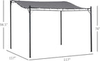 Outsunny 10' x 10' Steel Outdoor Pergola Gazebo, Patio Canopy with Weather-Resistant Fabric and Drainage Holes for Backyard, Deck, Garden, Gray