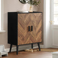 Iwell Storage Cabinet with 2 Shelves & Doors, Sideboard Buffet Cabinet with Storage, Entryway Cabinets, Accent Cabinets for Living Room, Dining Room, Entryway, Black