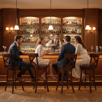 MAISON ARTS Swivel Bar Stools Set of 4, 30 Inch Bar Height Barstools with Backs, PU Leather Upholstered Seat Wood Bar Chairs with Wrap-Around Footrest for Kitchen Island, Pub, Walnut