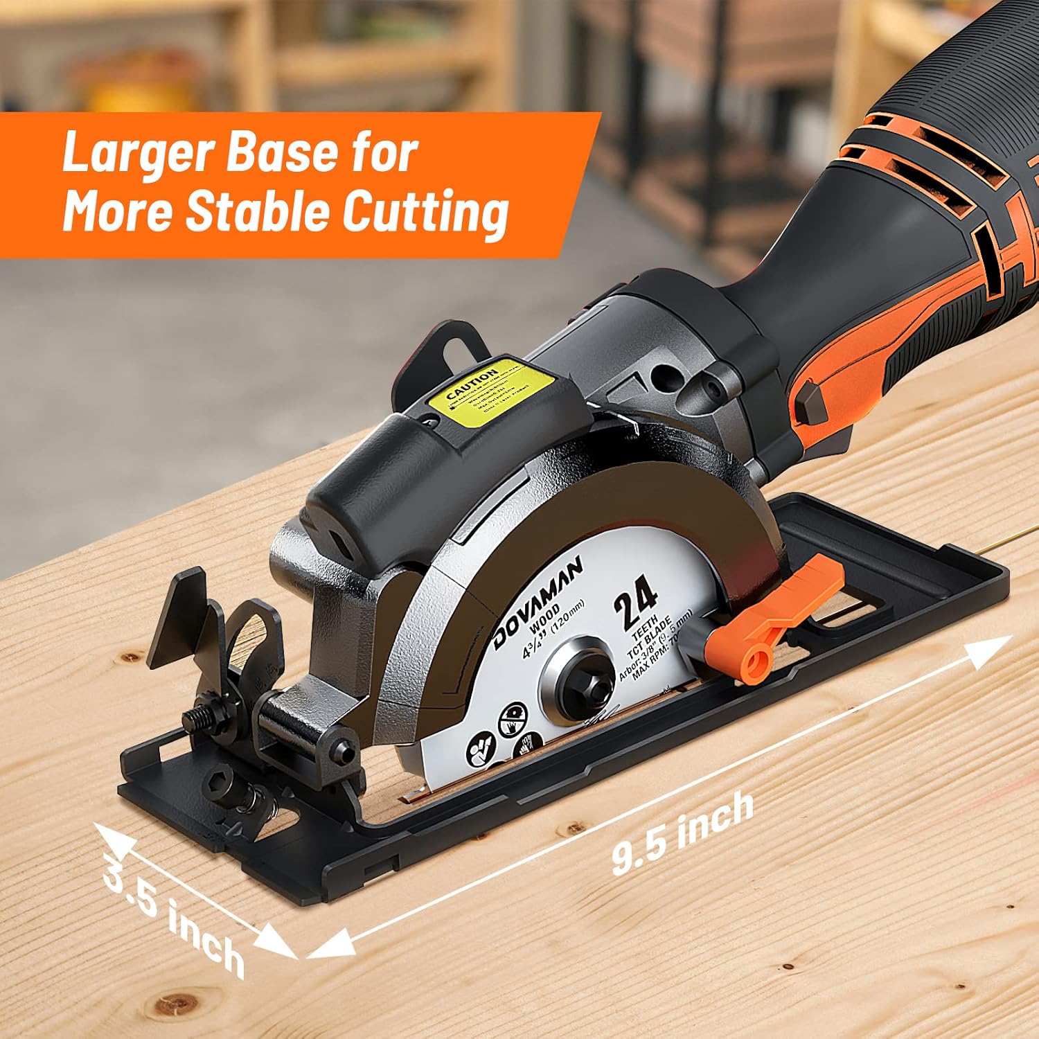 DOVAMAN Circular Saw, 5.8A 4-1/2" Circular Saw w/Laser, Metal Auxiliary Handle, 6 Blades (4½", 4¾"), Cutting Depth 1-11/16" (90°), 1-3/8" (45°), Ideal for Wood, Soft Metal, Plastic, Tile - MCS01A