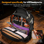 Tool Backpack Bag, Electrician Tool Bag 78-Pockets & Loops Tools Bag HVAC Tool Bags for Men, Heavy Duty Storage Construction tools Backpack (style1+4pcs)
