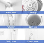 Giantex Portable Mini Compact Twin Tub Washing Machine 20lbs Washer Spain Spinner Portable Washing Machine, Blue+ White