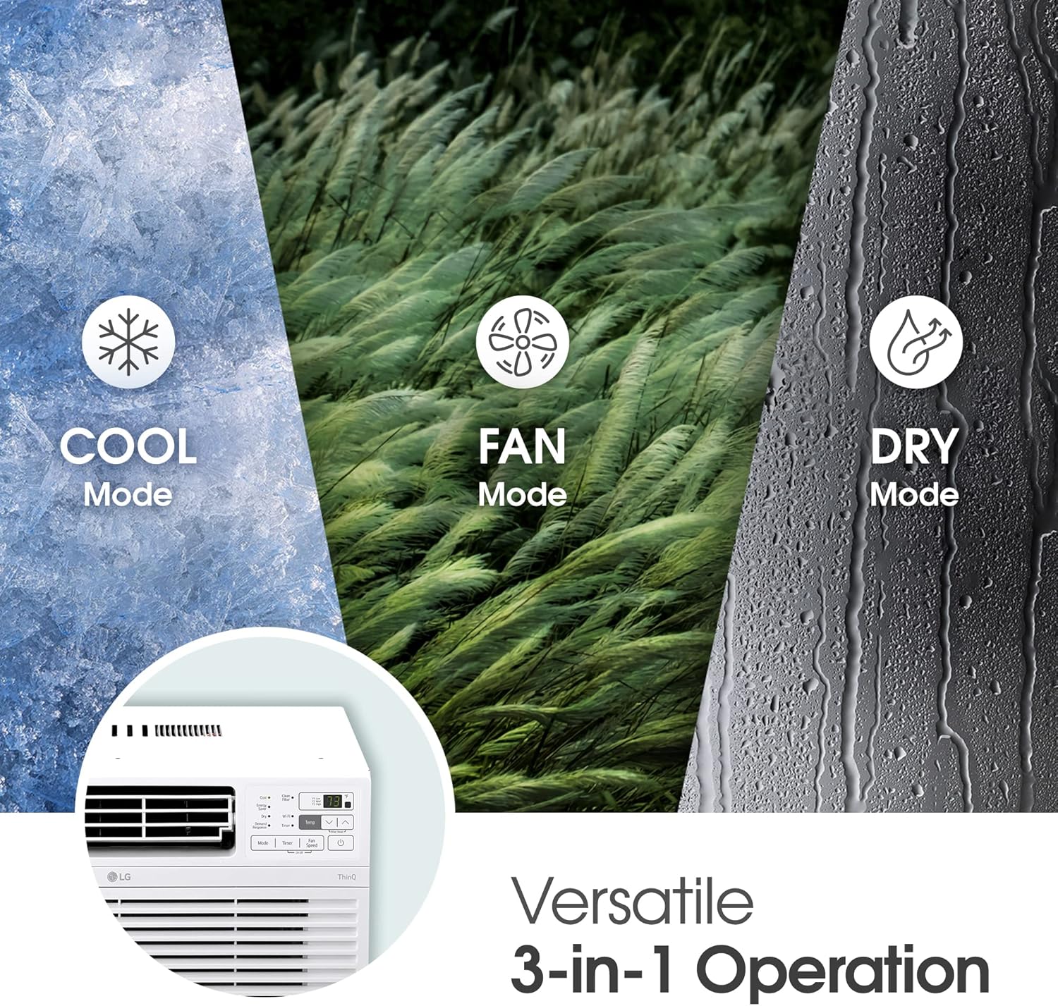 LG 8000 BTU Window Air Conditioners 2023 New Remote Control WiFi Enabled App Ultra-Quiet Washable Filter Cools 340 Sq. Ft for Small & Medium Room AC Unit air conditioner Easy Install White LW8017ERSM1