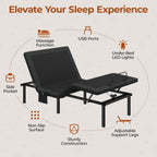 Yaheetech Twin XL Adjustable Bed Frame,w/Wireless Remote,Massage Function,Nightlight,4 Height-Adjustable Legs,Head & Foot Incline,USB Ports,Easy Assembly(3-Step)