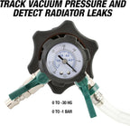 OEMTOOLS 24444 Coolant Vacuum Refill Kit, Coolant Pressure Tester Kit, 70–110 PSI Working Pressure, 5 Bushings, 1 Tapered Cone Adapter, Vacuum Leak Detector, Pressure Tester for Coolant System