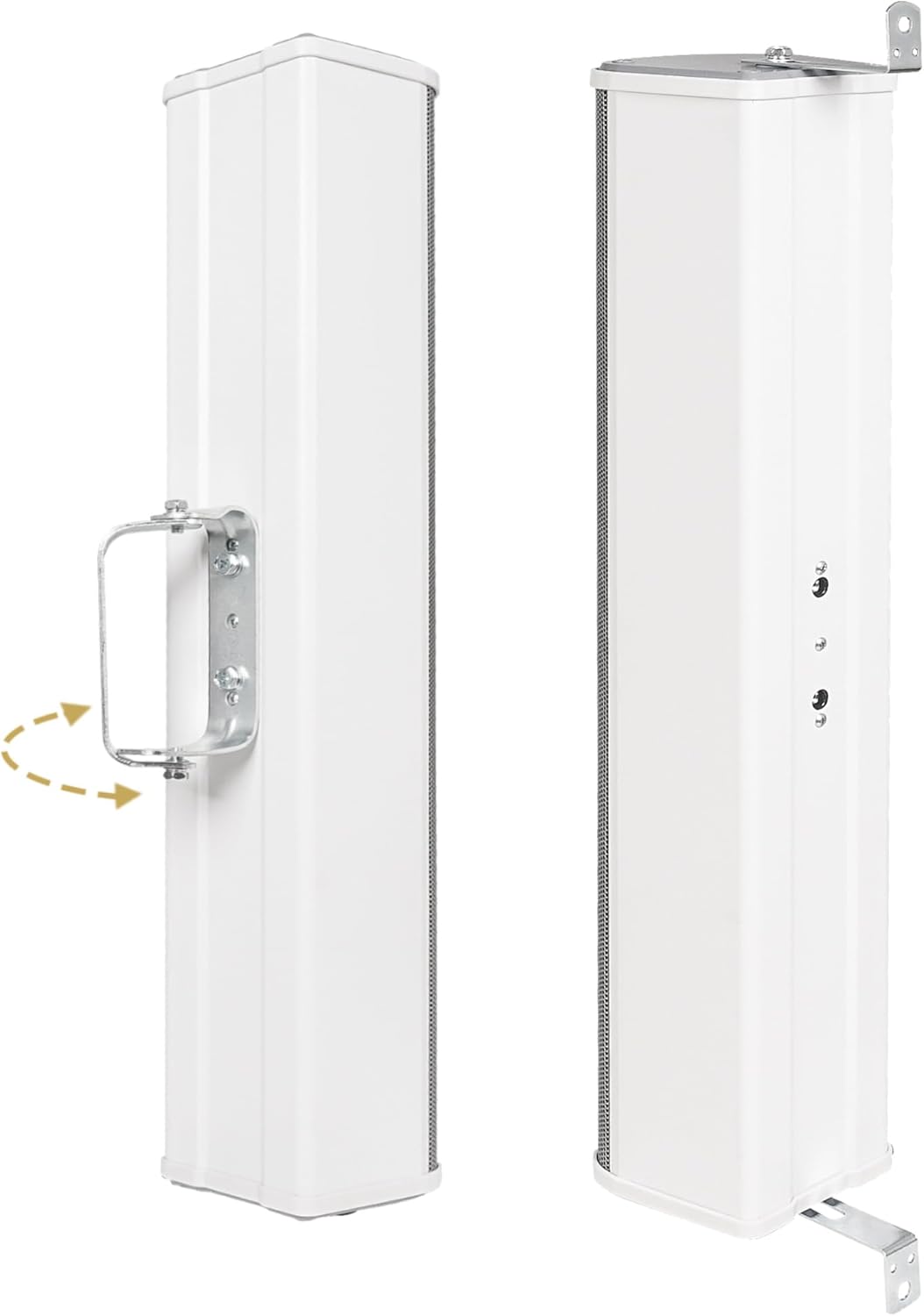 Sound Town Four 70V/100V 4x5 Weather-Resistant Column Array Passive Speakers  with IP55-rated Aluminum Enclosure  for Home & Commercial Installations  Grey (TARVOS-CL45GX4)