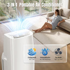 AKIRES 14000 BTU Portable Air Conditioners,3-IN-1 Portable AC Unit With Fan & Dehumidifier,Remote Control,24H Timer,Sleep Modes,Cools Room Up To 700 sq.ft,Suitable for Bedroom,Room, Office,Apartment
