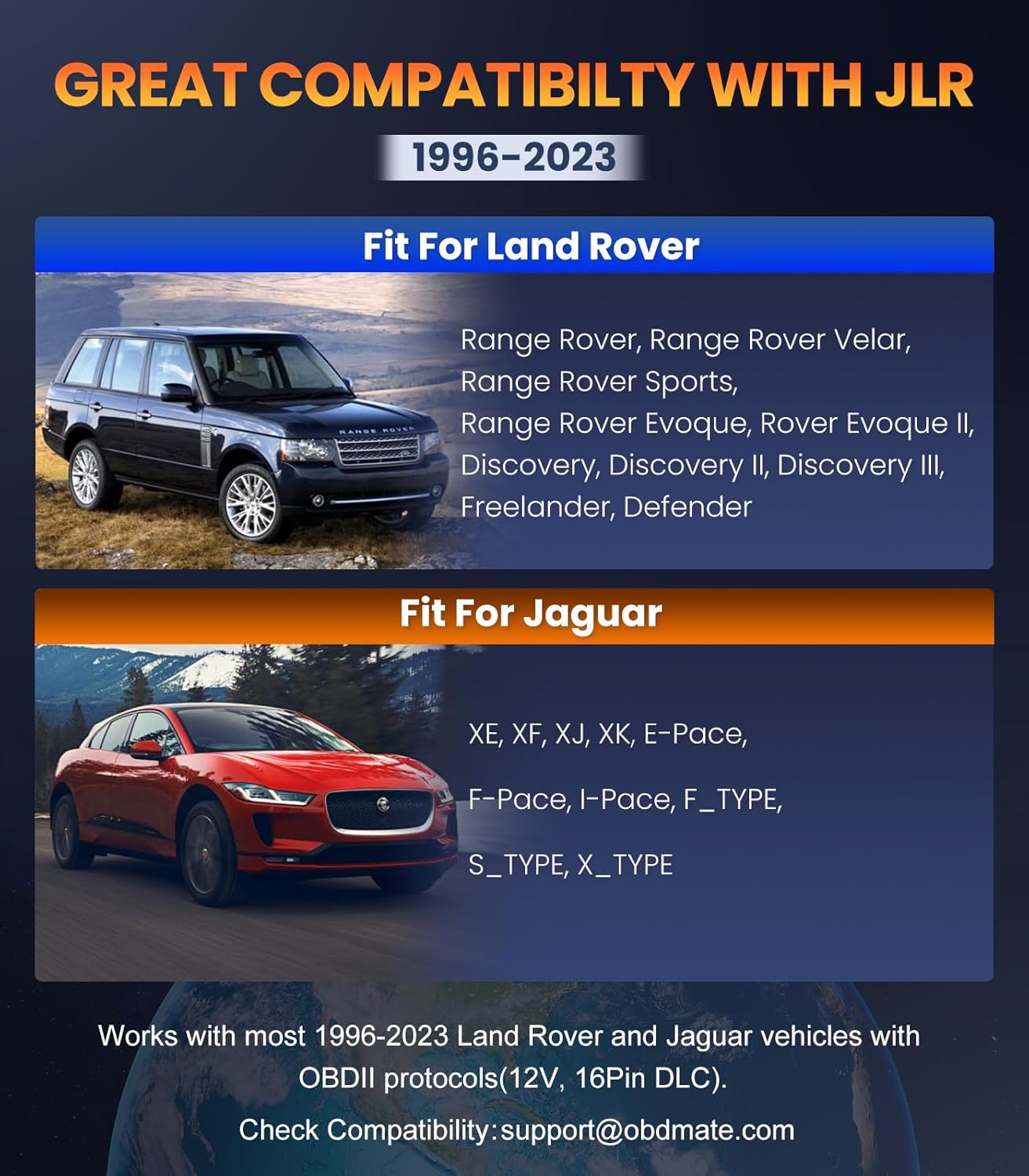 OBD2 Scanner for Jaguar/Land/Rover, OM501 All Systems Diagnostic Tool with 15 Resets (Oil/ETC/EPB/ABS/SAS/BAT Register...), Full OBDII Functions Read&Erase Fault Codes, Free Software Update