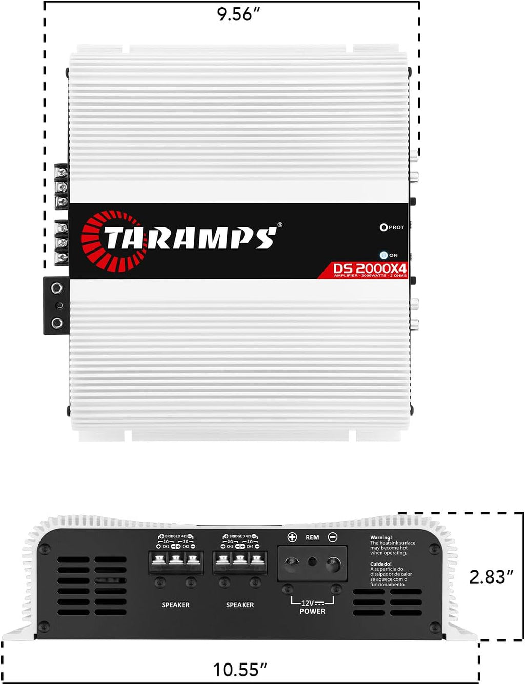 Taramp's DS 2000x4 2 Ohms 2000 Watts RMS 4-Channel 500x4 Watts RMS  Class D Full Range  Crossover High / Low Pass Fixed Bridgedable Car Audio Amplifier