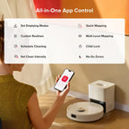 roborock Q10 S5+ Robot Vacuum and Mop, 10,000Pa Suction, Upgraded from Q8 max+, 70 Days Self-Emptying, Obstacle Avoidance, Sonic Mopping, Dual Anti-Tangle Design, Auto Mop Lifting, Ideal for Pet Hair