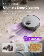 3i P10 Ultra Robot Vacuum and Mop Combo, 18,000 Pa Suction, Self-Emptying, Auto-Extending Edge Mopping, 140℉ Hot-Water Self-Cleaning, LiDAR Navigation, Automatic TangleCut for Pet Hair, 4 Carpet Modes