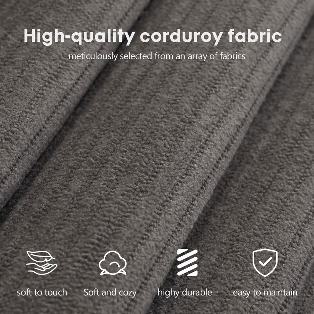78.8" Modular Sofa Bed - 4-in-1 Convertible Design with Corduroy Fabric and High Density Sponge, Removable Cover and Fixed Frame