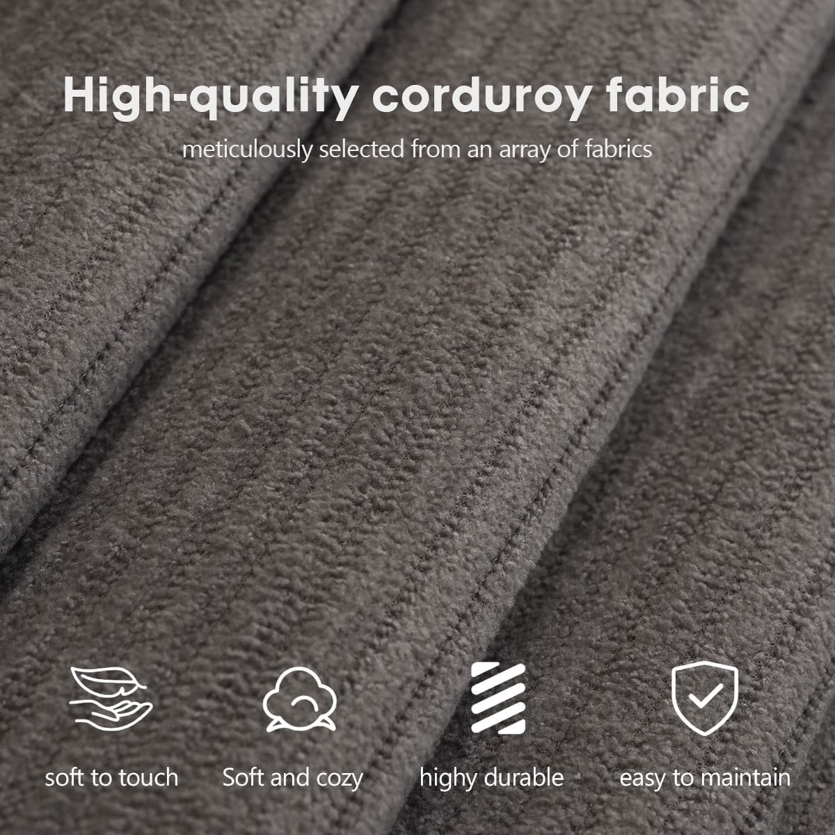 78.8" Modular Sofa Bed - 4-in-1 Convertible Design with Corduroy Fabric and High Density Sponge, Removable Cover and Fixed Frame