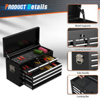 8-Drawer Rolling Tool Chest with Wheels, 2-in-1 Detachable Tool Box with Drawers and Large Cabinet, Rolling Tool Chest Storage Cabinet with Lockable for Warehouse, Garage, Workshop (Black)