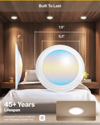 Sunco 144 Pack LED Disc Lights Ceiling 6 Inch, Flush Mount Disk Light, Recessed Can Lighting, 1050 LM, 15W (75W Equivalent), Selectable CCT 3000K/4000K/5000K/6000K/6500K, Dimmable, Damp Rated ETL