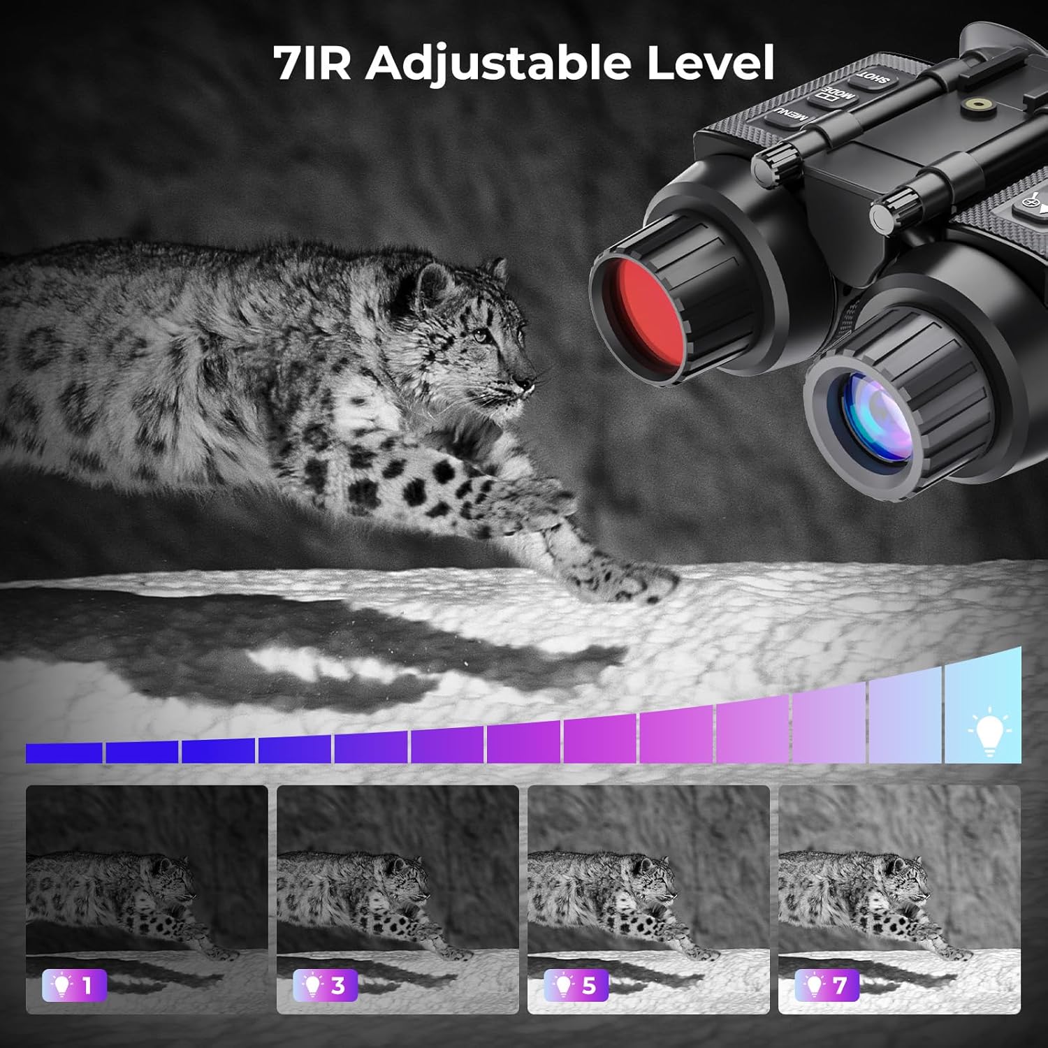 GOYOJO 4K Head-Mounted Night Vision Goggles & Binoculars for Adults – Infrared NVG with Manual Focus & 8X Digital Zoom for Hunting  Camping  and Outdoor Surveillance