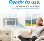BLACK+DECKER Window Air Conditioner 8000 BTU, AC Window Unit Cools Up to 350 Square Feet, AC Unit with Remote Control, 3 Cooling Speeds and Fan Only Function, BD08WT6, White