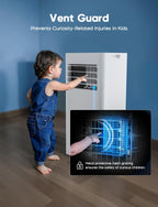 10,000 BTU Portable Air Conditioner, 3-in-1 AC Unit for 450 Sq.Ft Rooms With Cooling, Dehumidification & Fan Modes, Includes Remote Control, 24H Timer & Window Kit for Bedroom