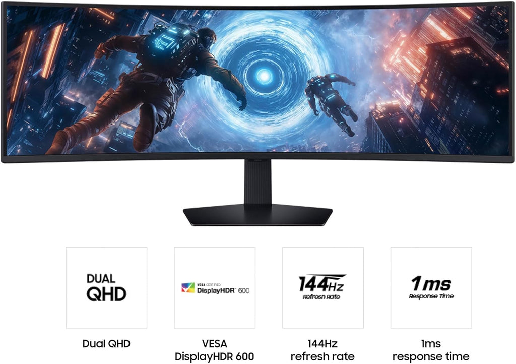 SAMSUNG 49-inch Odyssey G9 (G91F) DQHD  144Hz  Curved Gaming Monitor  Ultra-Wide 32:9 Screen  DisplayHDR 600  AMD FreeSync™ Premium Pro  Ergonomic Stand  LS49FG910ENXZA  2025