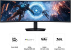 SAMSUNG 49-inch Odyssey G9 (G91F) DQHD  144Hz  Curved Gaming Monitor  Ultra-Wide 32:9 Screen  DisplayHDR 600  AMD FreeSync™ Premium Pro  Ergonomic Stand  LS49FG910ENXZA  2025