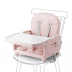 Obee Odee 3-in-1 Portable Baby High Chair for Babies and Toddlers, Convertible Easy Clean Infant Foldable Highchair with Adjustable Legs & Dishwasher Safe Tray, Pink