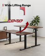 SANODESK Dual Motor Electric Standing Desk 71 x 32 Inches, Height Adjustable Sit Stand Desk with Large Splice Board for Home Office, Computer Workstation, Study & Gaming, Black Frame/Black Walnut Top