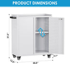 SUXXAN Storage Cabinet with Wheels and Pegboard, Rolling Garage Storage Cabinet with Locking Doors and Adjustable Shelf, Heavy Duty Steel Utility Cabinet for Home Office, Assembly Required
