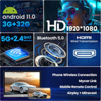 WONNIE 13.3 Inch Android Car TV with WiFi 5G - 4K Headrest Video Player for Back Seat  Portable TV Monitor Support Phone Link Bluetooth FM HDMI USB Airplay (3G Ram 32G ROM)