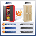 Yizosh Metal Storage Cabinet with Lock Doors and 5 Adjustable Shelves,- 72" Garage Storage Cabinet for Home,Office,Garage,School
