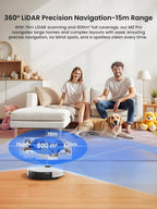 Lefant LiDAR Robot Vacuum and Mop, 90-Day Self-Emptying, 190° PSD Obstacle Avoidance, Customized Cleaning, Multi-Floor Mapping, 5500Pa Strong Suction, 140 Min Runtime, WiFi/Alexa/APP/iWatch, M2 Pro