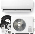 18000 BTU Mini Split AC/Heating System, 19 SEER2 230V Inverter Air Conditioner with 1 Ton Heat pump, Complete Installation Kit Included, Covers Up to 1250 Sq.Ft